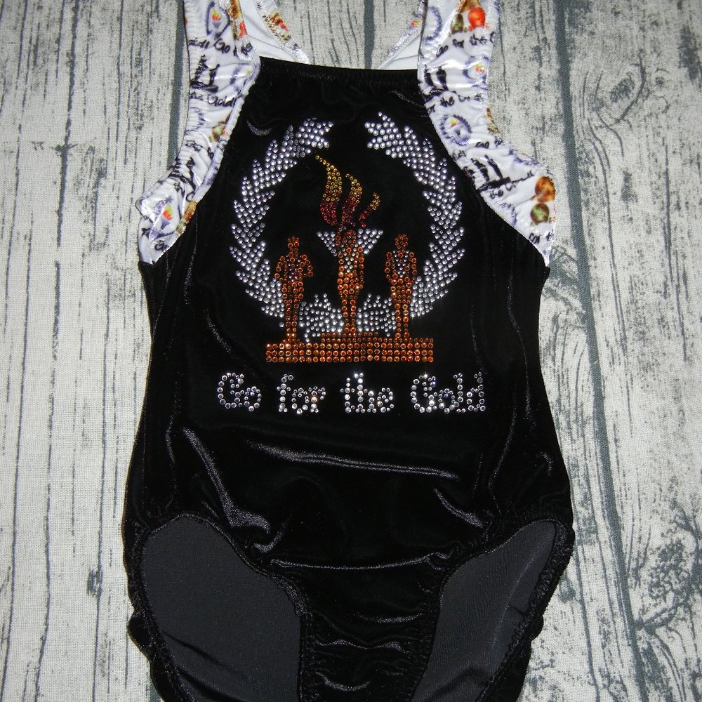 Go for the Gold Velo Dancewear Gymnastic Leotard S